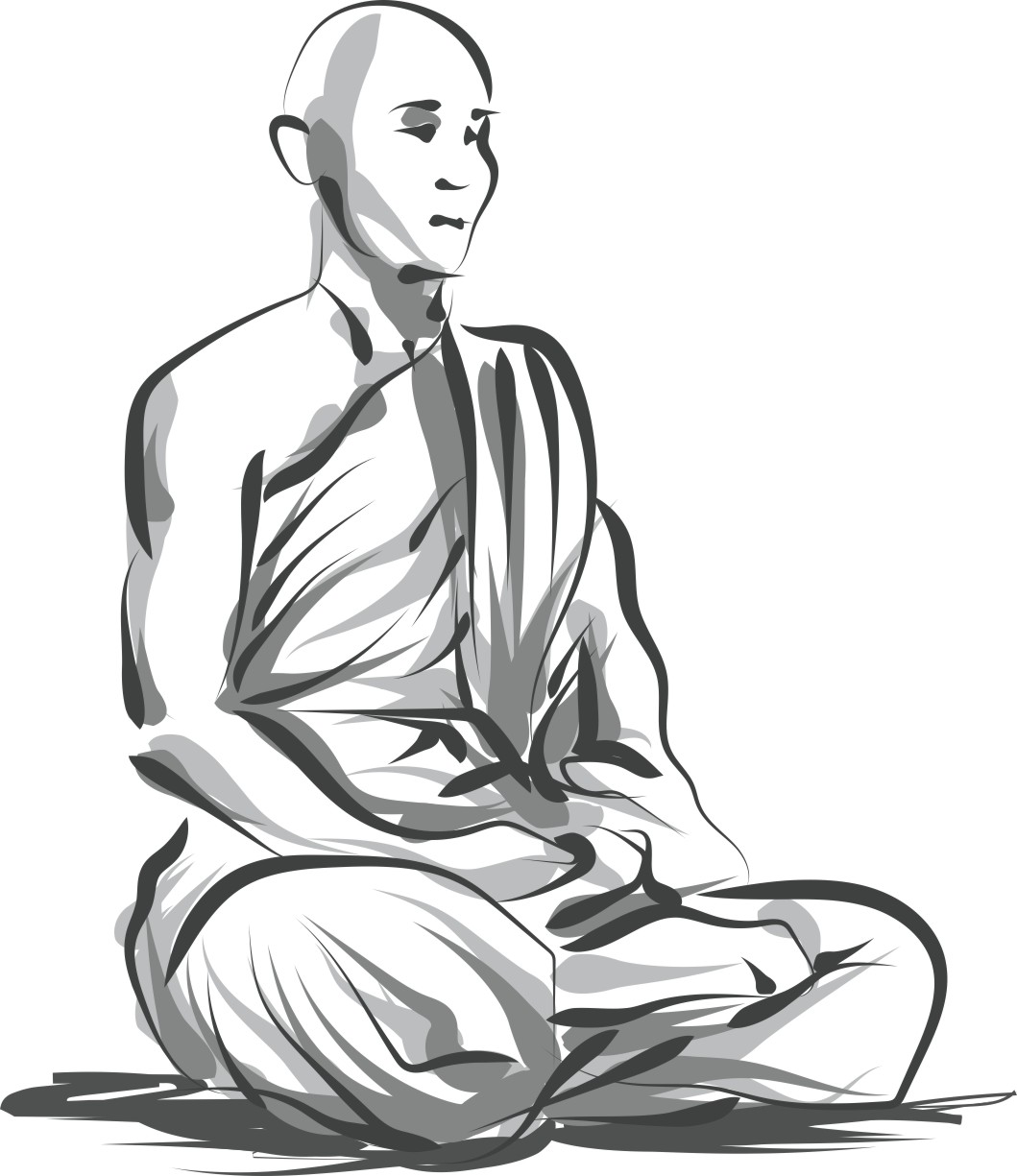 Monk meditating