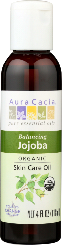 AURA CACIA: Organic Skin Care Oil Balancing Jojoba, 4 oz Image