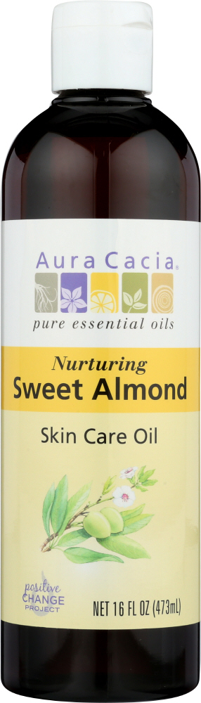 AURA CACIA: Natural Skin Care Oil with Vitamin E Nurturing Sweet Almond, 16 Oz Image