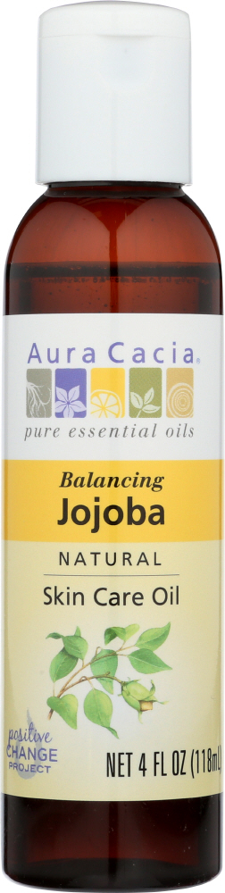 AURA CACIA: Natural Skin Care Oil Jojoba Balancing, 4 Oz Image