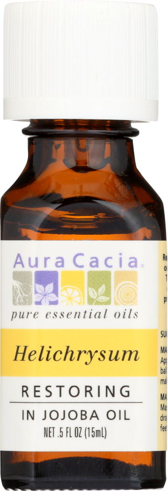 AURA CACIA: Pure Essential Oil Restoring Helichrysum in Jojoba Oil, 0.5 oz Image