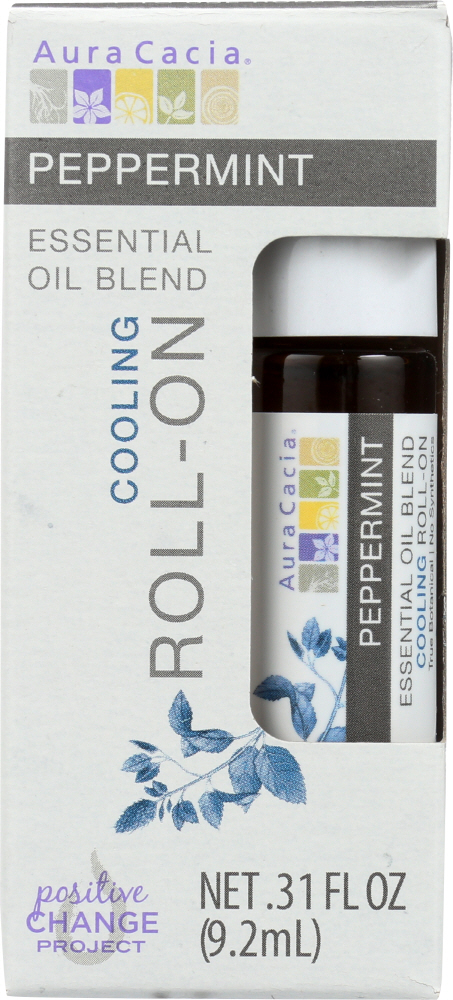 AURA CACIA: Oil Essential Roll-on Peppermint, 0.31 oz Image