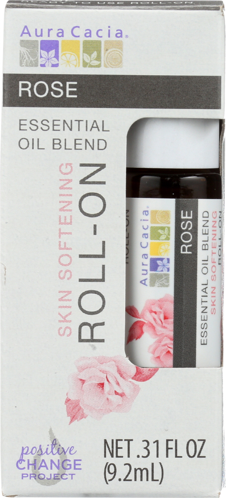 AURA CACIA: Oil Essential Roll-on Rose, 0.31 oz Image