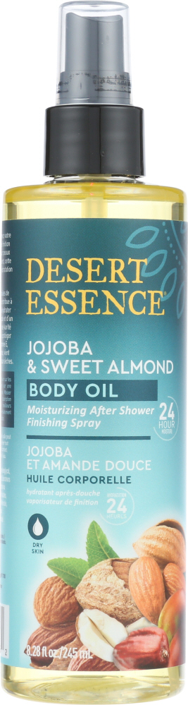 DESERT ESSENCE: Oil Body Jojoba and Sweet Almond, 8.28 oz Image
