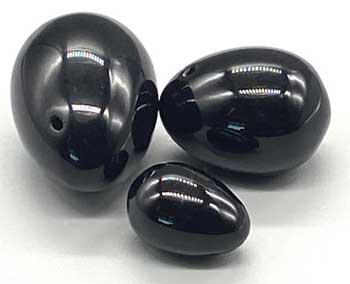 (set of 3) Black Obsidian Yoni eggs Image