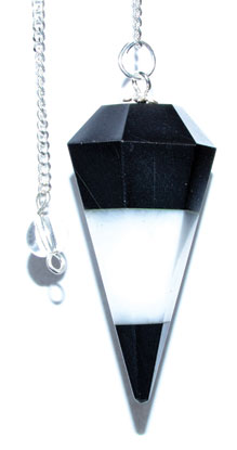 6-sided Tourmaline & White Agate pendulum Image