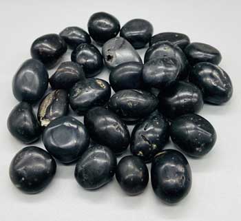 1 lb Agni Manitite, Black tumbled stones 20-22mm Image