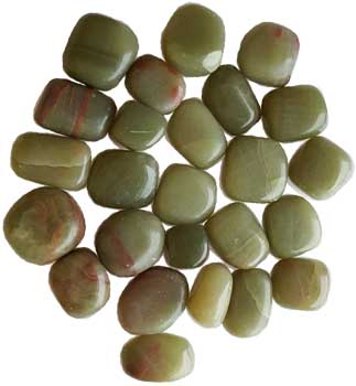 1 lb Aragonite, Green tumbled stones Image