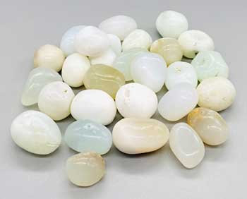 1 lb Jade, White tumbled stones Image