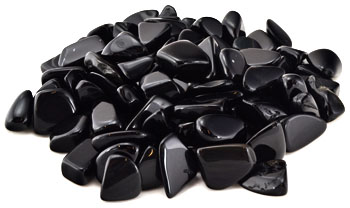 1 lb Black Obsidian tumbled stones Image