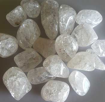 1 lb Quartz, Cracked tumbled stones Image