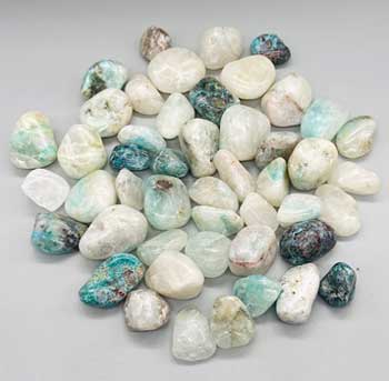 1 lb Quartz W Chrysocolla tumbled stones Image