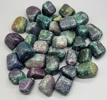 1 lb Ruby Zoisite with Mica tumbled stones Image