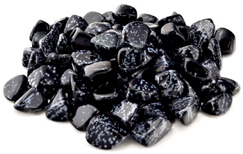 1 lb Snow Flake Obsidian tumbled stones Image