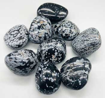 1 lb Snowfake Obsidian tumbled stones Image